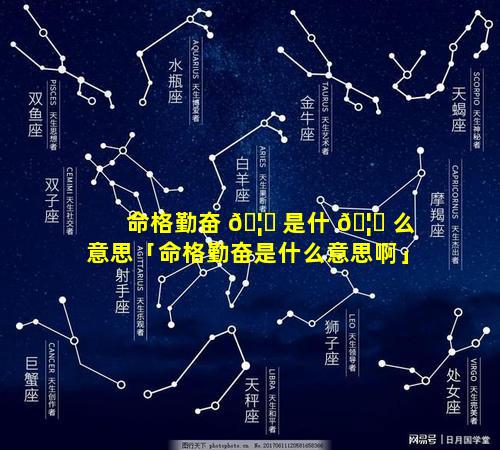 命格勤奋 🦄 是什 🦁 么意思「命格勤奋是什么意思啊」